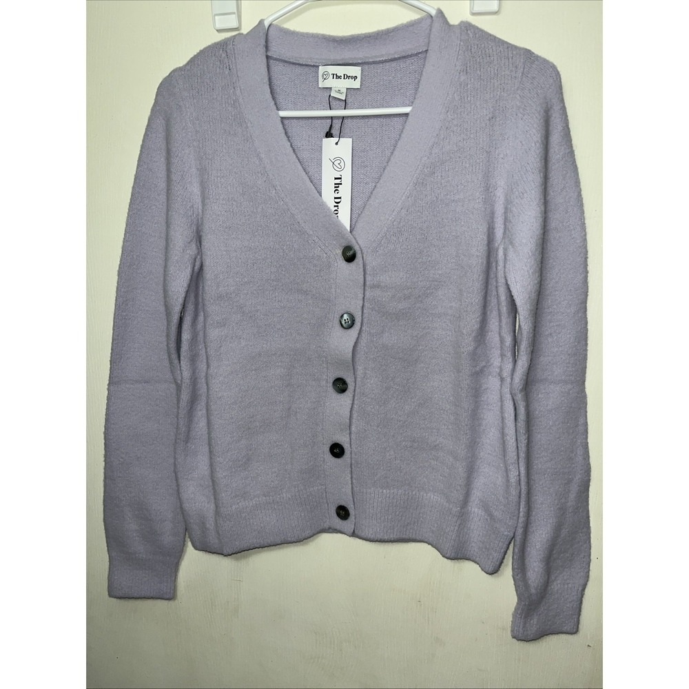 The Drop Women's Brigitte Chunky Cardigan Sweater Medium Dusty Purple New
